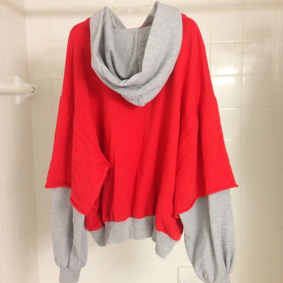 Gosha Rubchinskiy Red Grey Double Layered Hoodie M - Picture 2 of 5